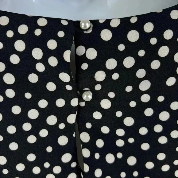 VTG L Rothschild San Francisco Womens L Blouson Dress Ruffle Hem Pearl Buttons - Picture 8 of 15